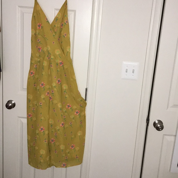 target yellow floral jumpsuit